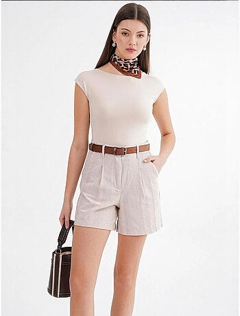 Short rayé taille haute mixray