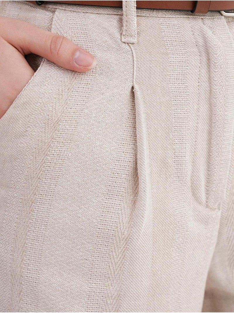Short rayé taille haute mixray Beige - Kiabi