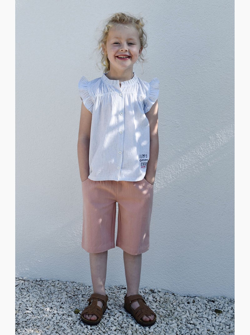 Short Raymonde en toile sergée Rose - Kiabi