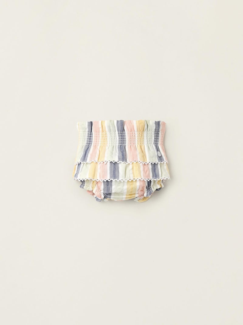 Short Rayures et volants SUMMER BREEZE Beige clair - Kiabi