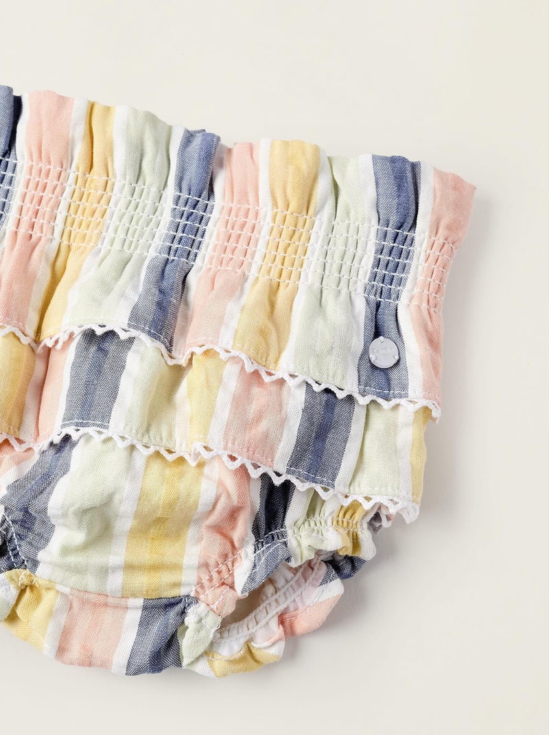 Short Rayures et volants SUMMER BREEZE Beige clair - Kiabi