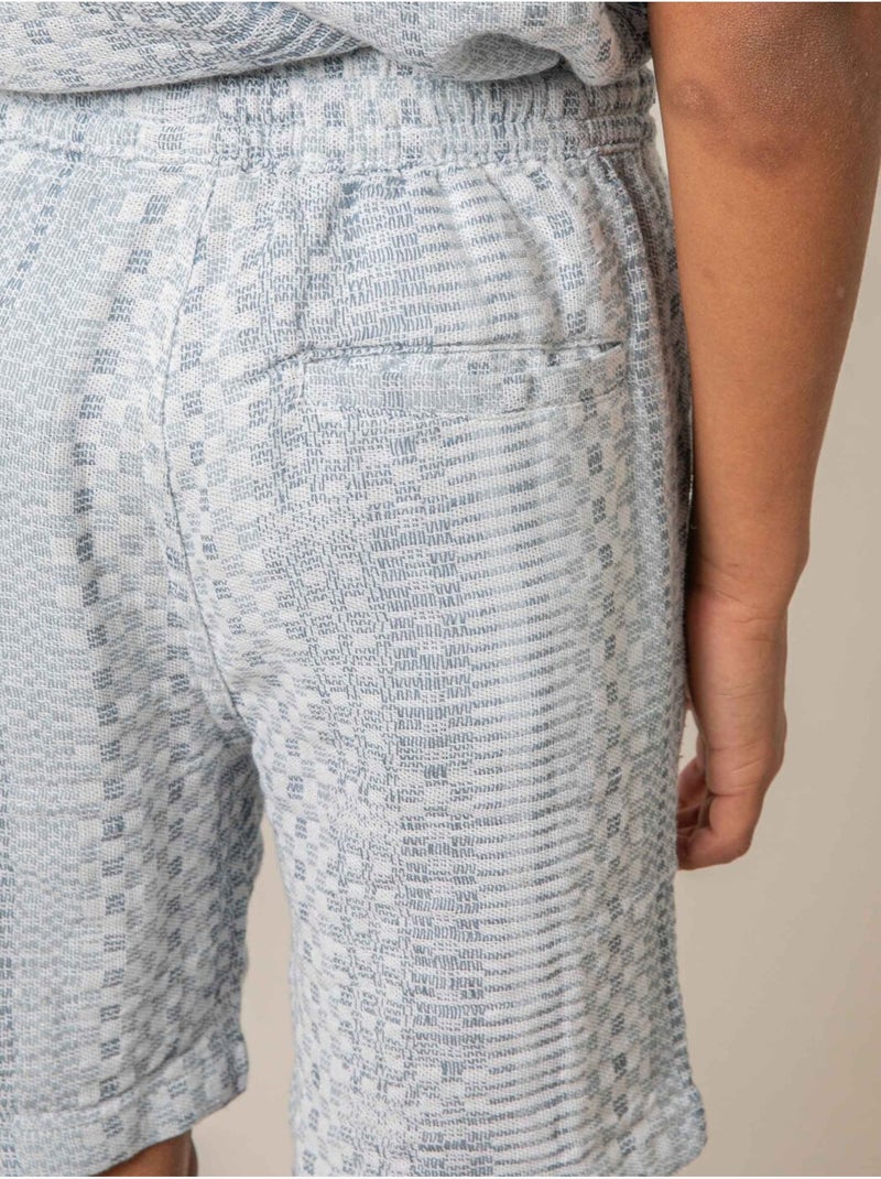 Short regular garçon en coton 'Deeluxe' Bleu - Kiabi