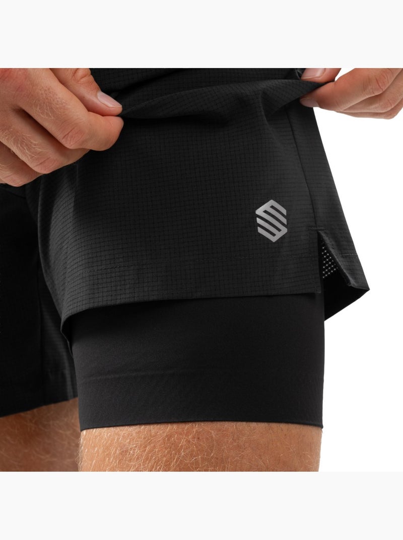 Short running double couche homme fitness homme admix Noir - Kiabi