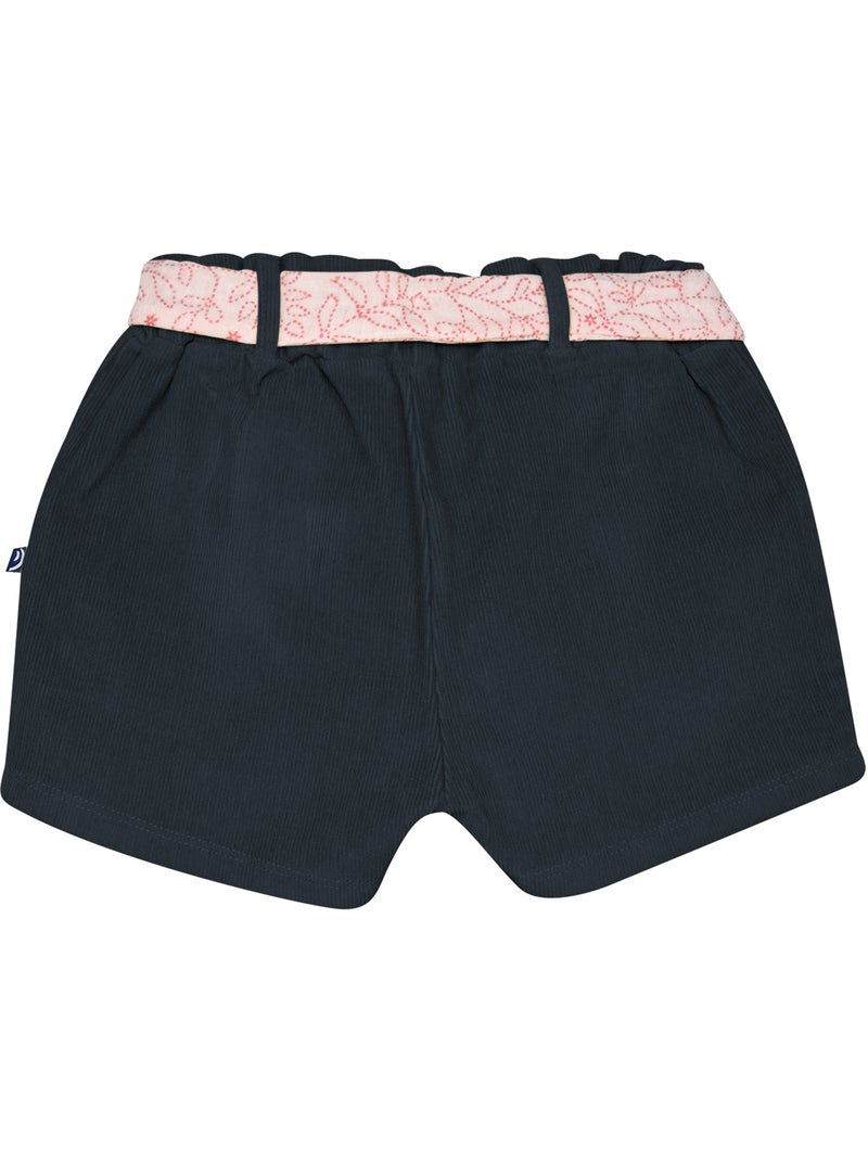 Short samira velours cotele enfant Bleu - Kiabi