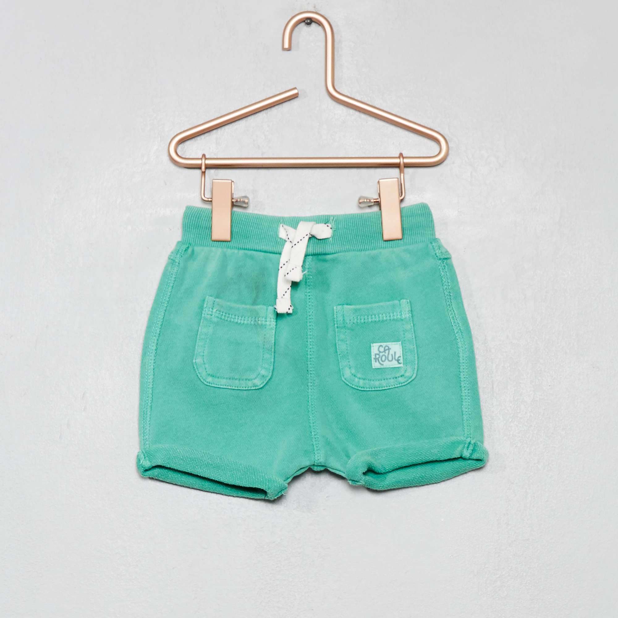 Short sarouel en molleton léger vert Bébé garçon