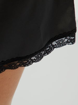 Mini Short En Satin De Soie Avec Dentelle - Taille Basse Femme - Pour Pyjama Ou Style Y2K