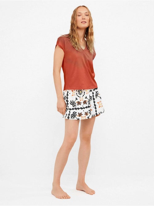 Short silhouette évasée imprimé tropical - Kiabi Short silhouette évasée imprimé tropical - Kiabi