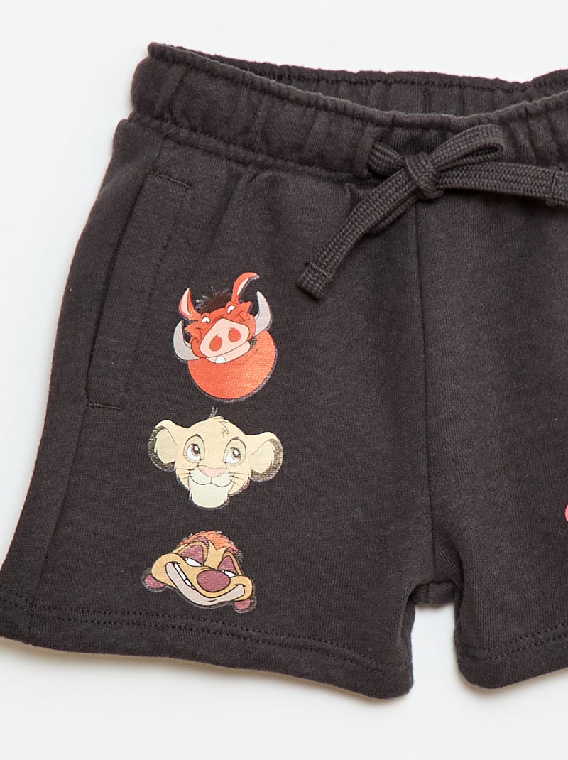 Short 'Simba' 'Disney' en molleton non gratté Noir - Kiabi
