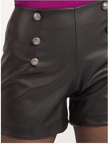 Short simili cuir taille haute XATINA