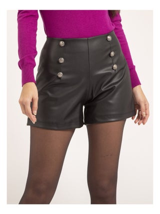 Short simili cuir taille haute XATINA