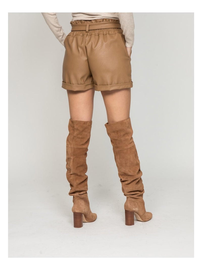Short similicuir XATEN Beige - Kiabi