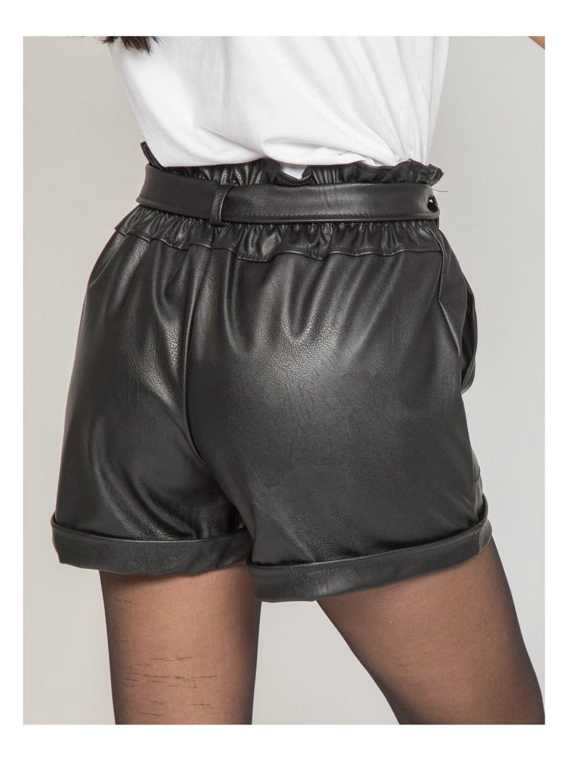 Short similicuir XATEN Noir - Kiabi