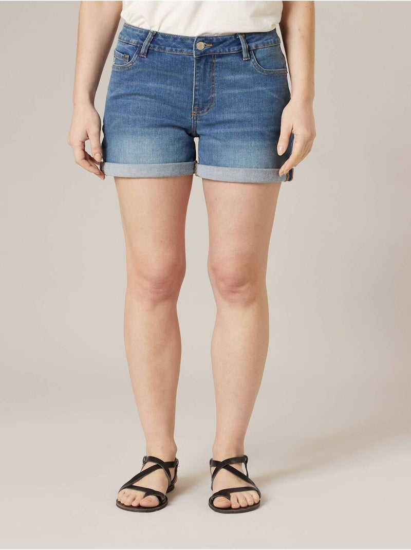 Short slim femme en jean 'Deeluxe' Bleu gris - Kiabi