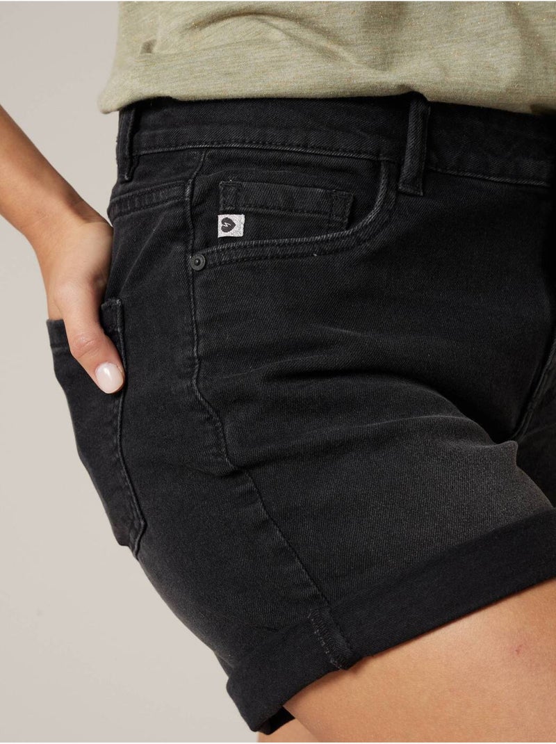 Short slim femme en jean 'Deeluxe' Noir - Kiabi