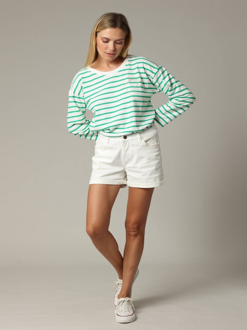Short slim uni 'Deeluxe' Blanc - Kiabi