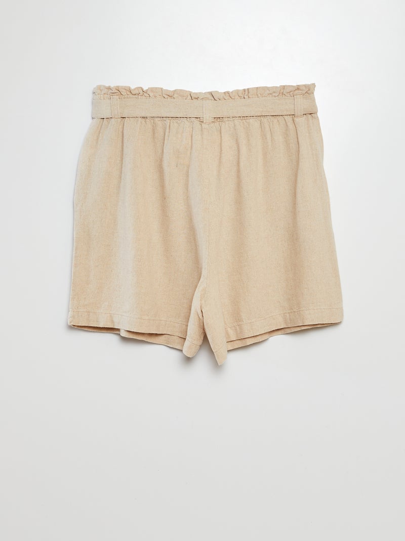 Short taille élastiquée avec lien à nouer 'JDY' BEIGE - Kiabi