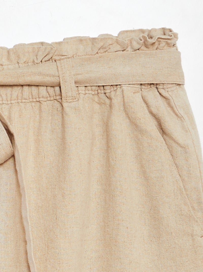 Short taille élastiquée avec lien à nouer 'JDY' BEIGE - Kiabi