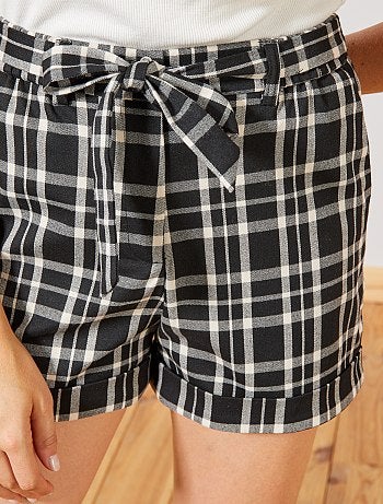 Short taille haute à carreaux - Kiabi
