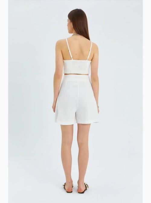 Short taille haute à ceinture et fente sur le devant mixray - Kiabi Short taille haute à ceinture et fente sur le devant mixray - Kiabi