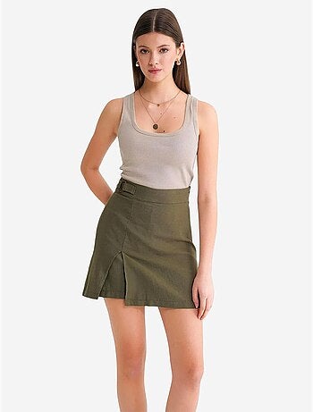 Short taille haute à ceinture et fente sur le devant mixray