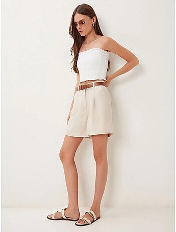 Short taille haute à ceinture et jambes larges istanbul