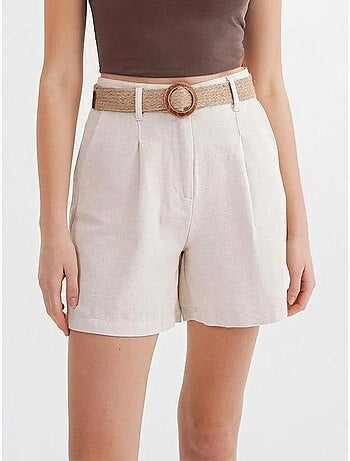 Short taille haute à jambes larges avec détails accessoires mixray