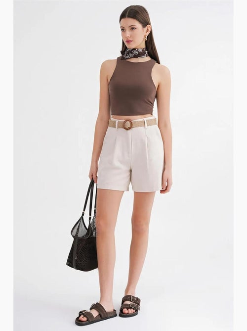 Short taille haute à jambes larges avec détails accessoires mixray - Kiabi Short taille haute à jambes larges avec détails accessoires mixray - Kiabi
