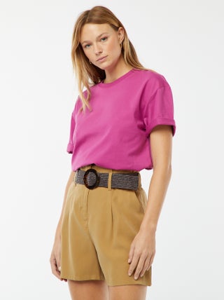 Short taille haute avec ceinture