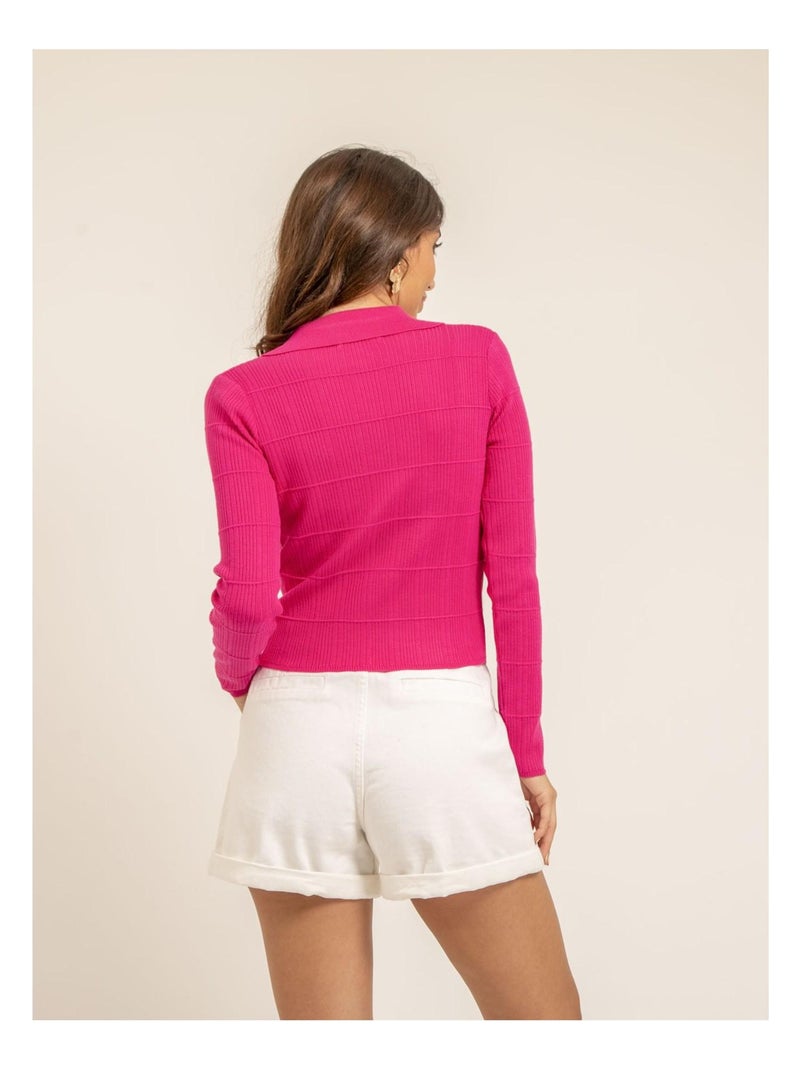 Short taille haute avec ceinture XABEILLE Blanc - Kiabi