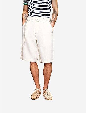Short taille haute ceinturé en lin giesto
