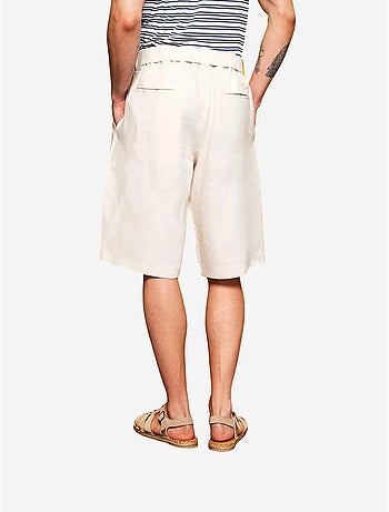 Short taille haute ceinturé en lin giesto
