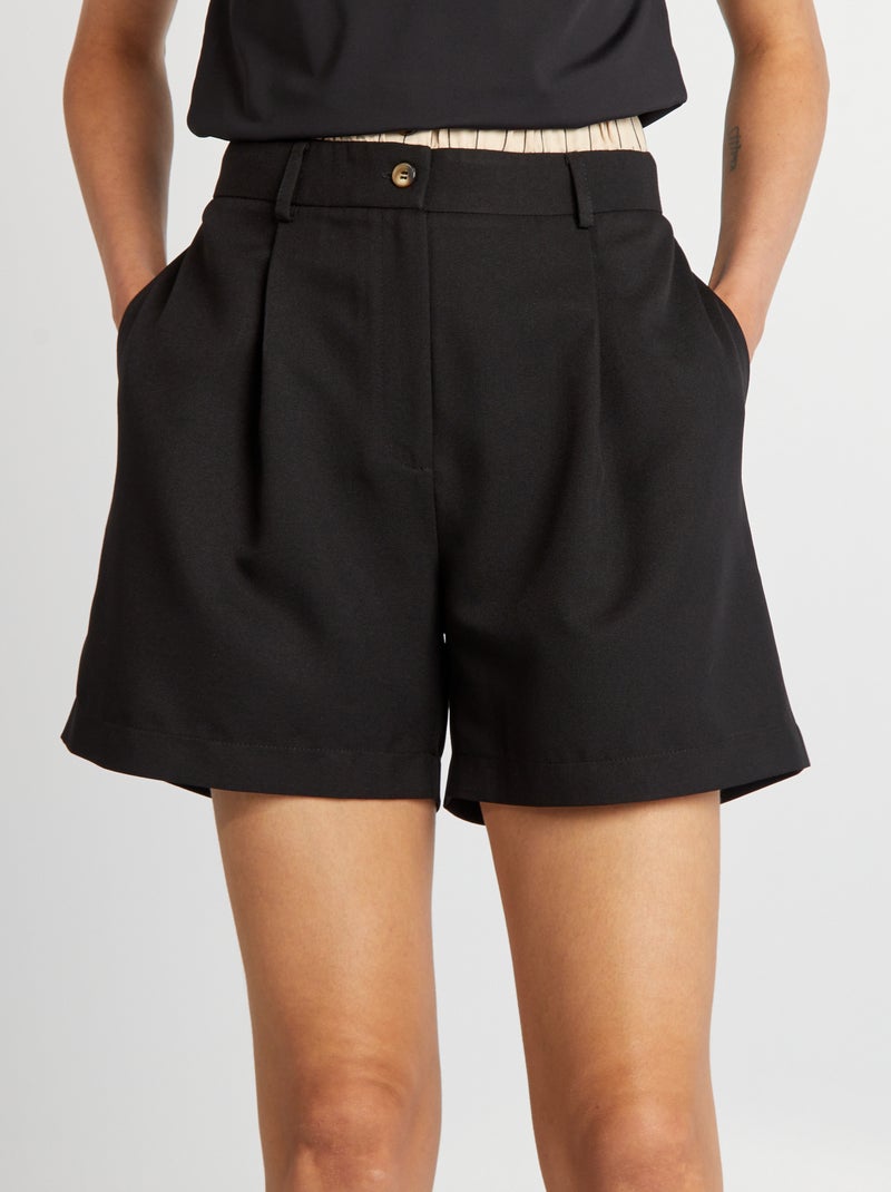 Short taille haute effet sous-vetêment noir - Kiabi