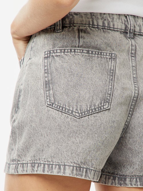 Short taille haute en jean avec 4 poches plaquées - Kiabi