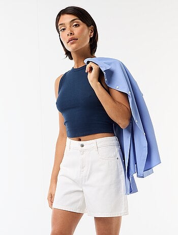 Short taille haute en jean