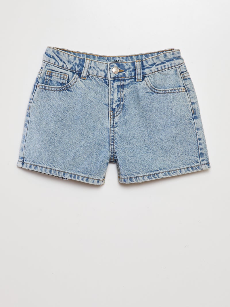 Short taille haute en jean Bleu - Kiabi