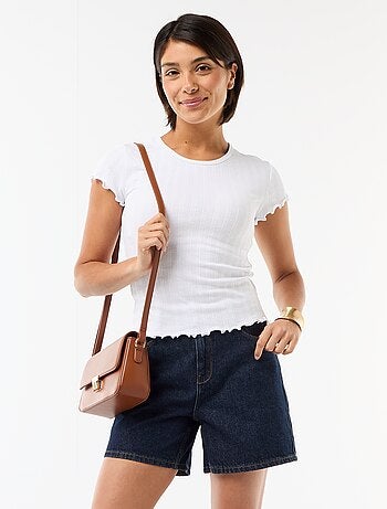 Short taille haute en jean