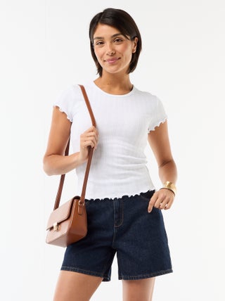 Short taille haute en jean