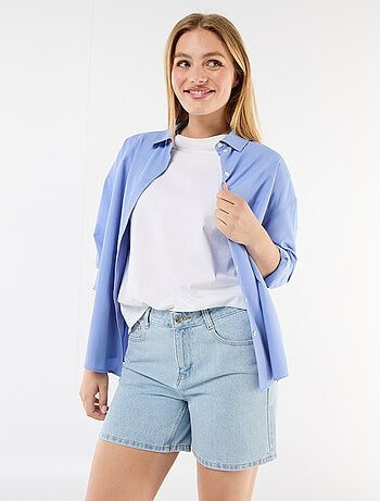 Short taille haute en jean