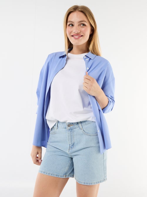 Short taille haute en jean - Kiabi