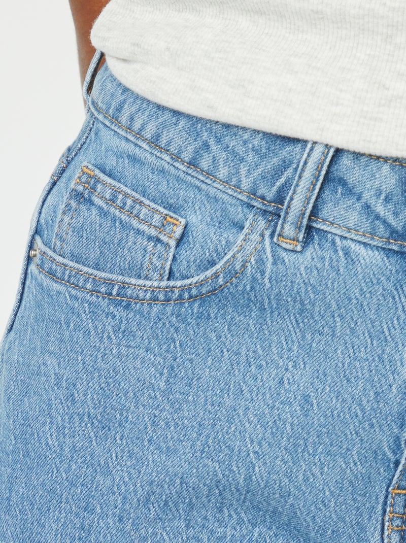 Short taille haute en jean Double stone - Kiabi