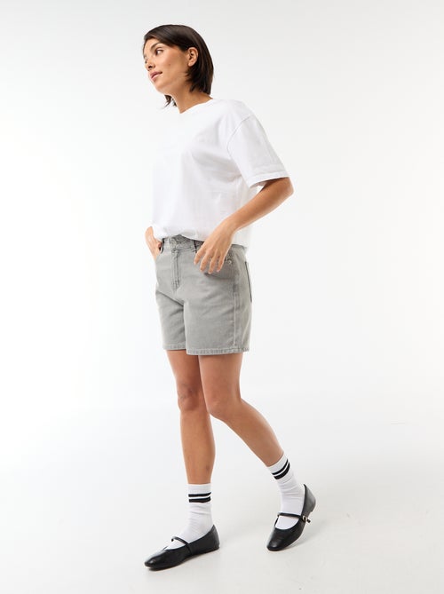 Short taille haute en jean - Kiabi