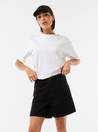 Short taille haute en jean