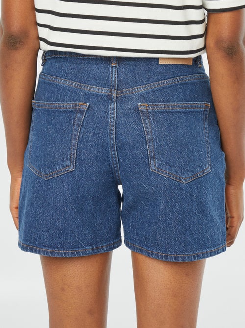 Short taille haute en jean - Kiabi