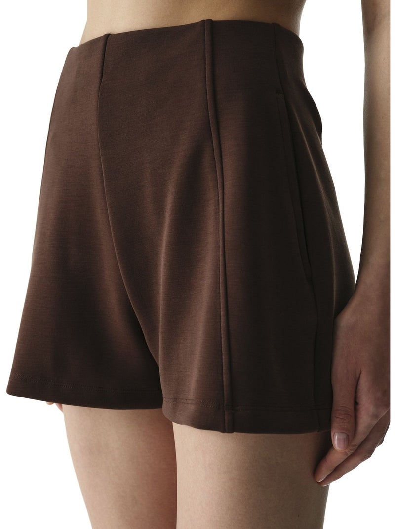 Short taille haute en modal penti Marron chocolat - Kiabi
