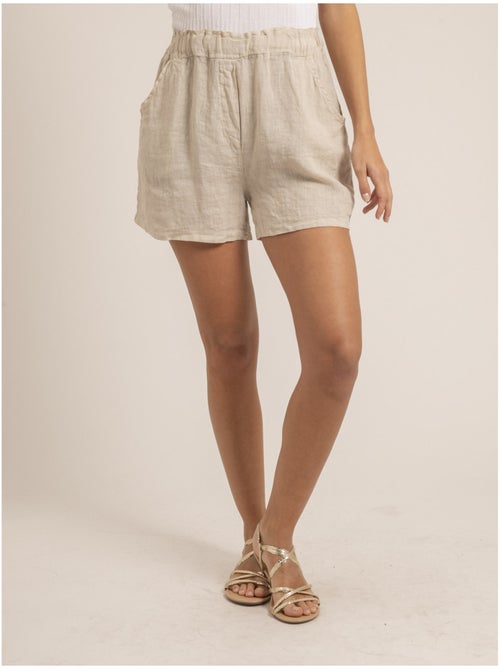 Short taille haute lin XANGA - Kiabi