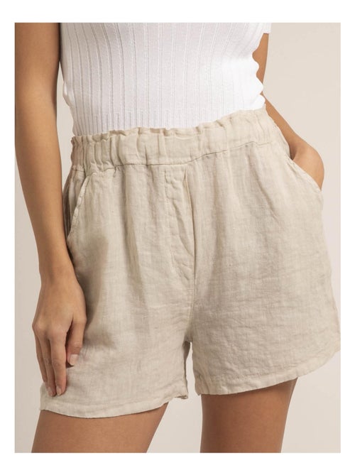 Short taille haute lin XANGA - Kiabi