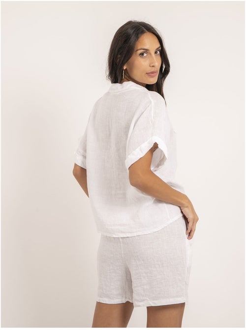 Short taille haute lin XANGA - Kiabi