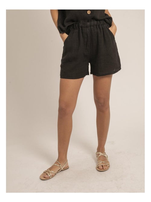 Short taille haute lin XANGA - Kiabi