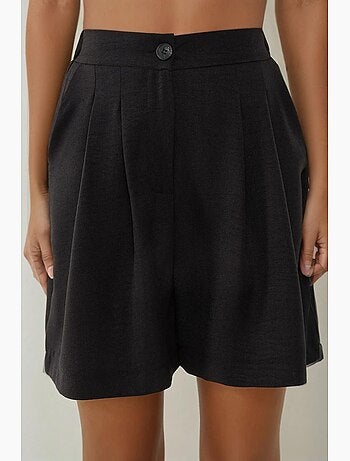 Short taille haute plissé en lyocell doux au toucher hiccup