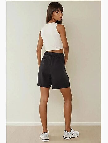 Short taille haute plissé en lyocell doux au toucher hiccup